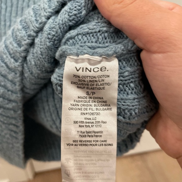 Vince Textured Ribbed Linen Blend Pullover - Picture 3 of 7